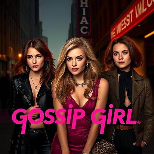 Poster of Gossip Girl, featuring a group of privileged teenagers in New York City